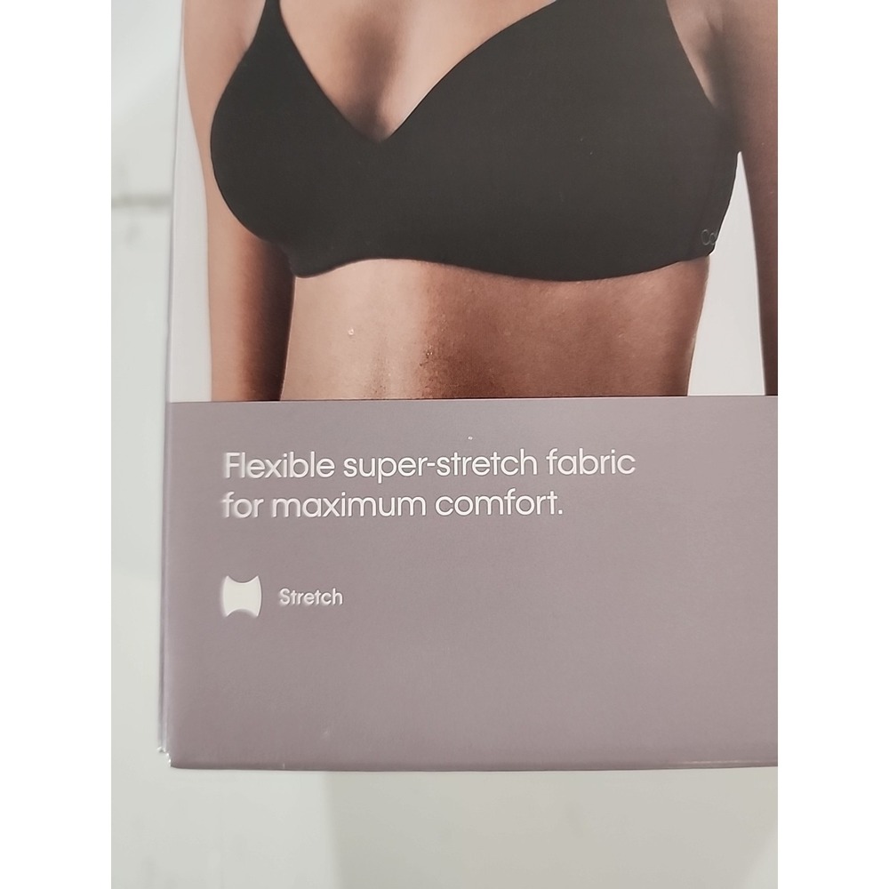 Calvin Klein Women's 2-Pack Lightly Lined Wirefree Bra Set Size XL - Black/Tan - Picture 3 of 6